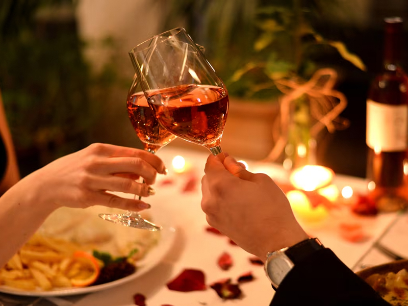 Mesa montada para el 14 de febrero